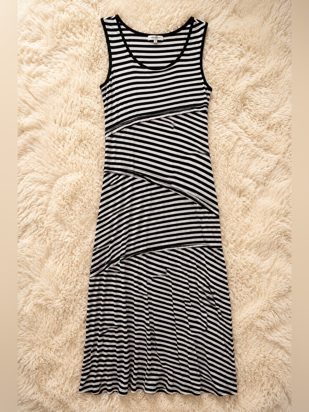 Sophie Max Black & White Striped Sleeveless Maxi